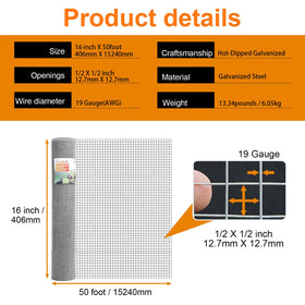 Gardeal 19ga half-inch mesh detail suitable for small animal fencing