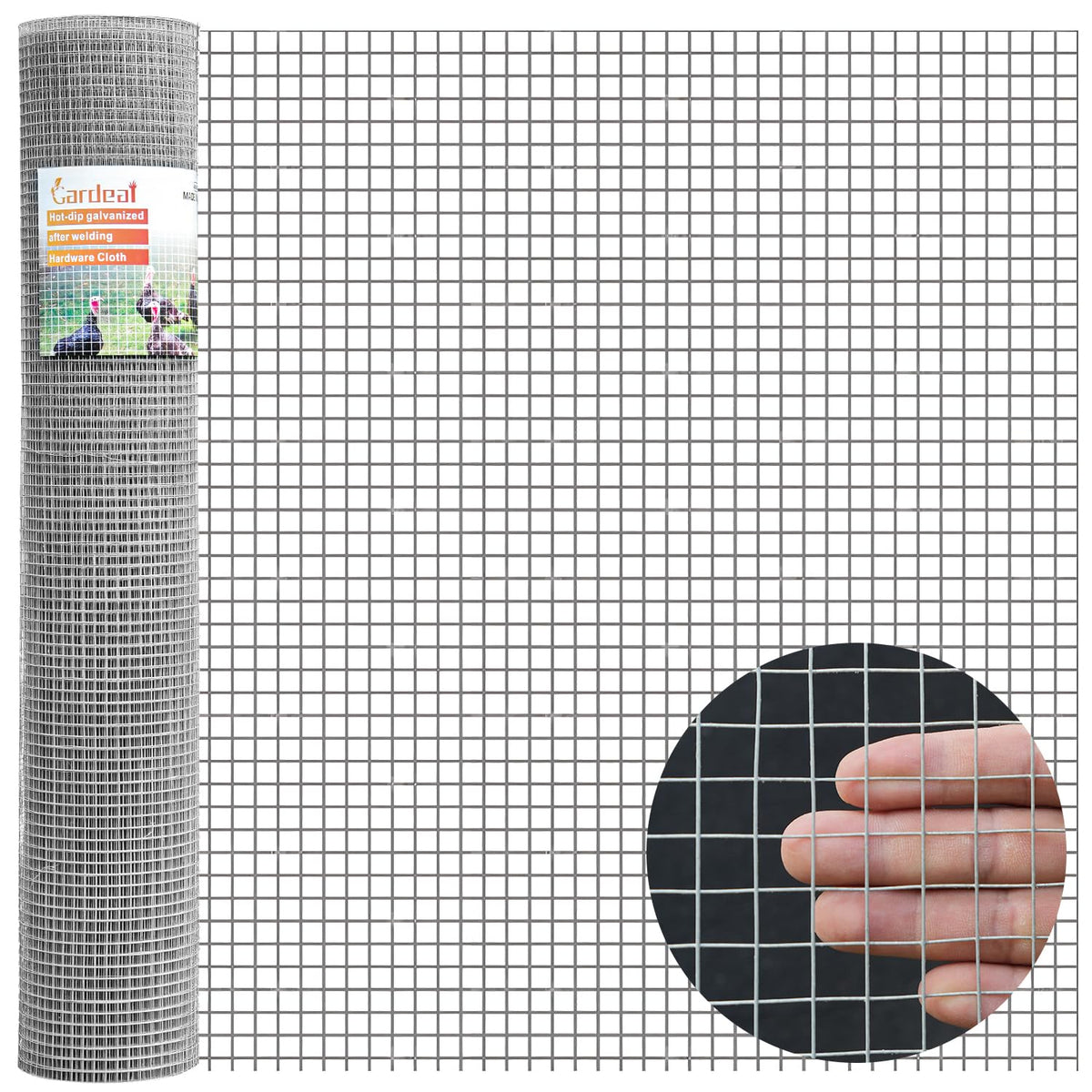 Gardeal hardware cloth closeup showing 16in x 50ft roll for garden protection
