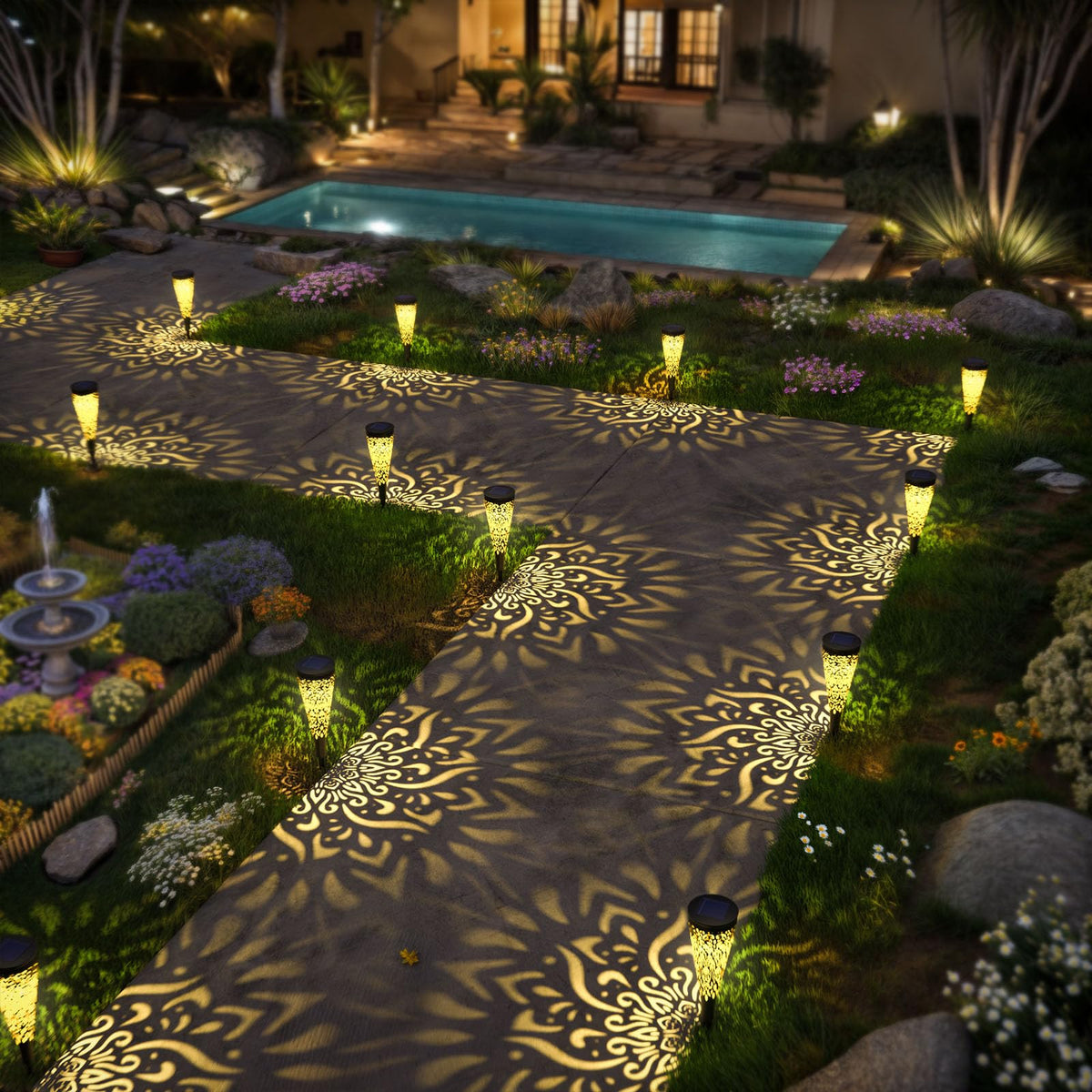 Gardencave yard decor light for patios and walkways