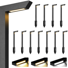 Gardencoin 3CCT path light front view with even walkway illumination.