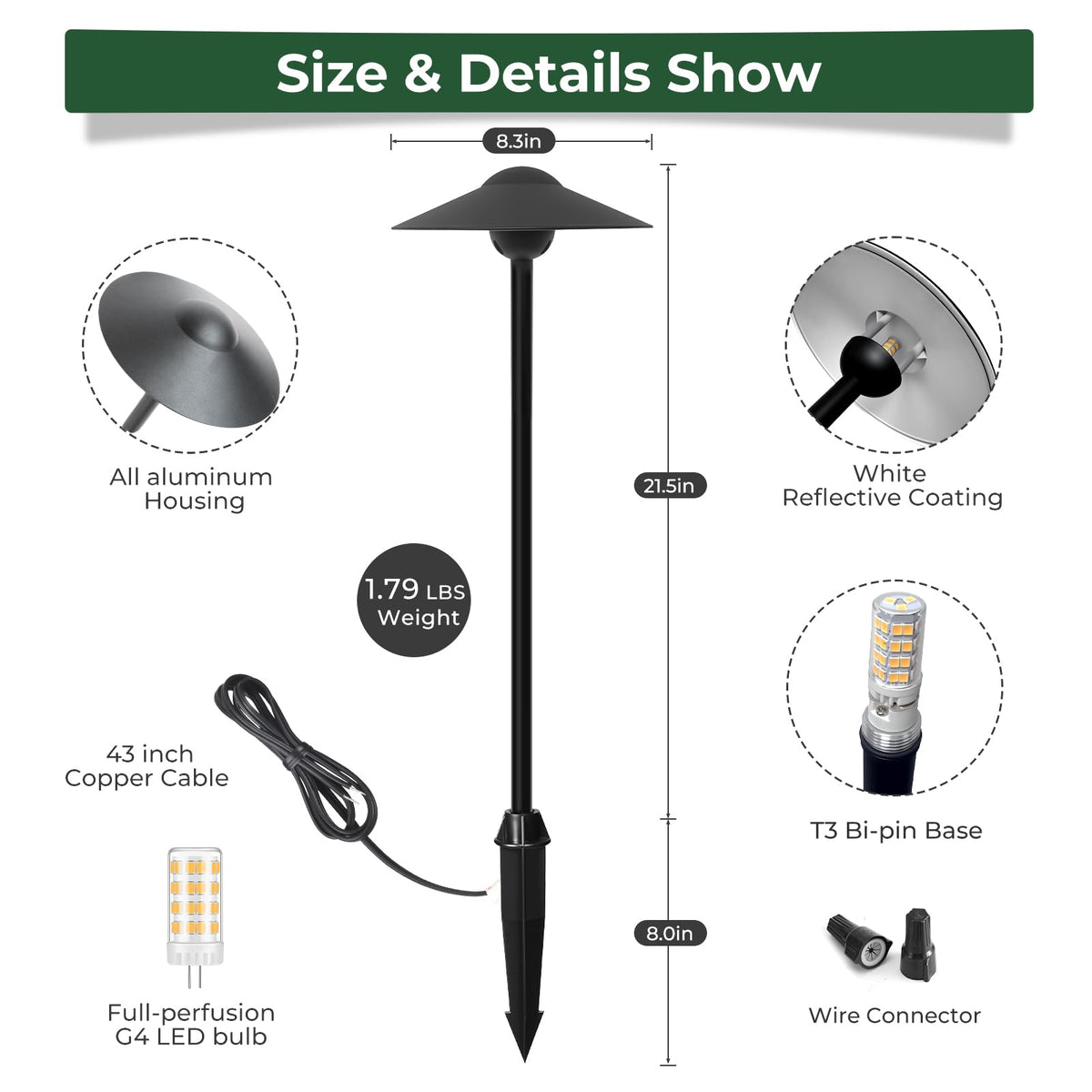 Gardencoin aluminum housing provides durable outdoor lighting against weather