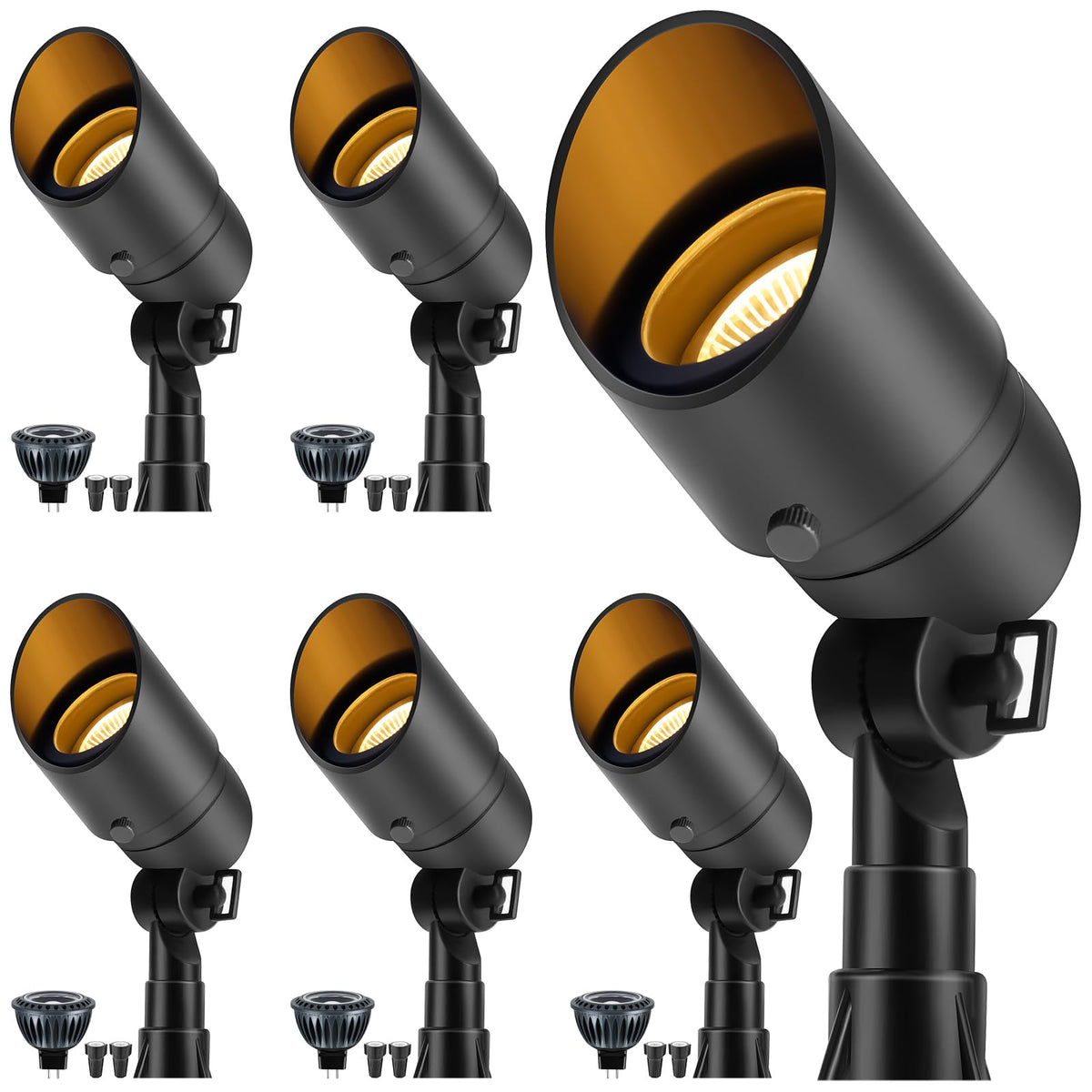 Gardencoin low voltage landscape spotlight six-pack for flexible outdoor lighting