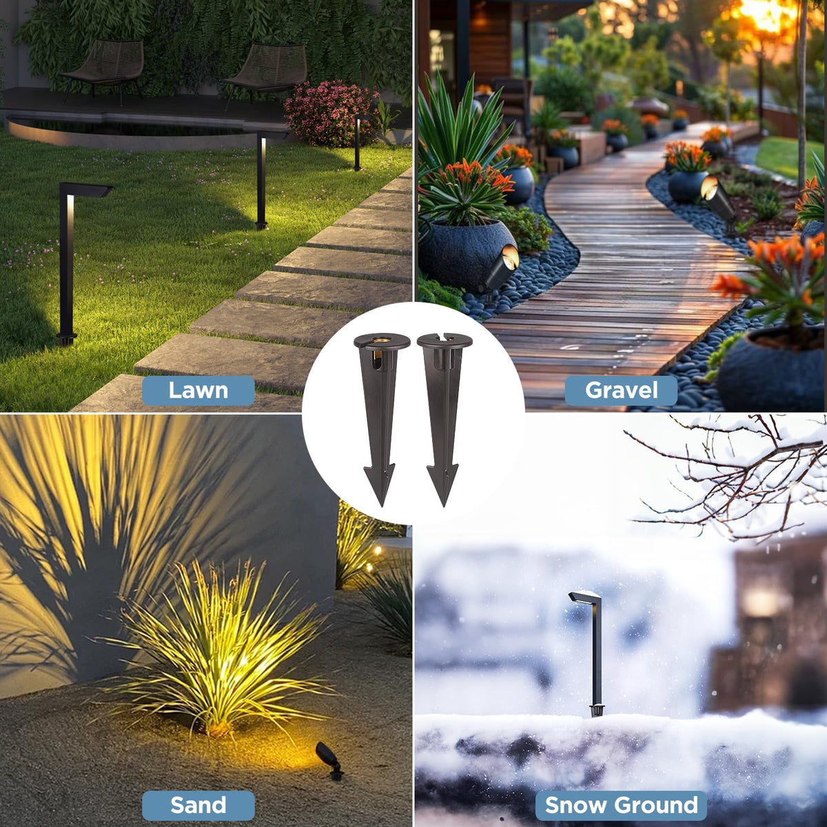 Gardencoin ground stake designed for grass, gravel, and flowerbeds
