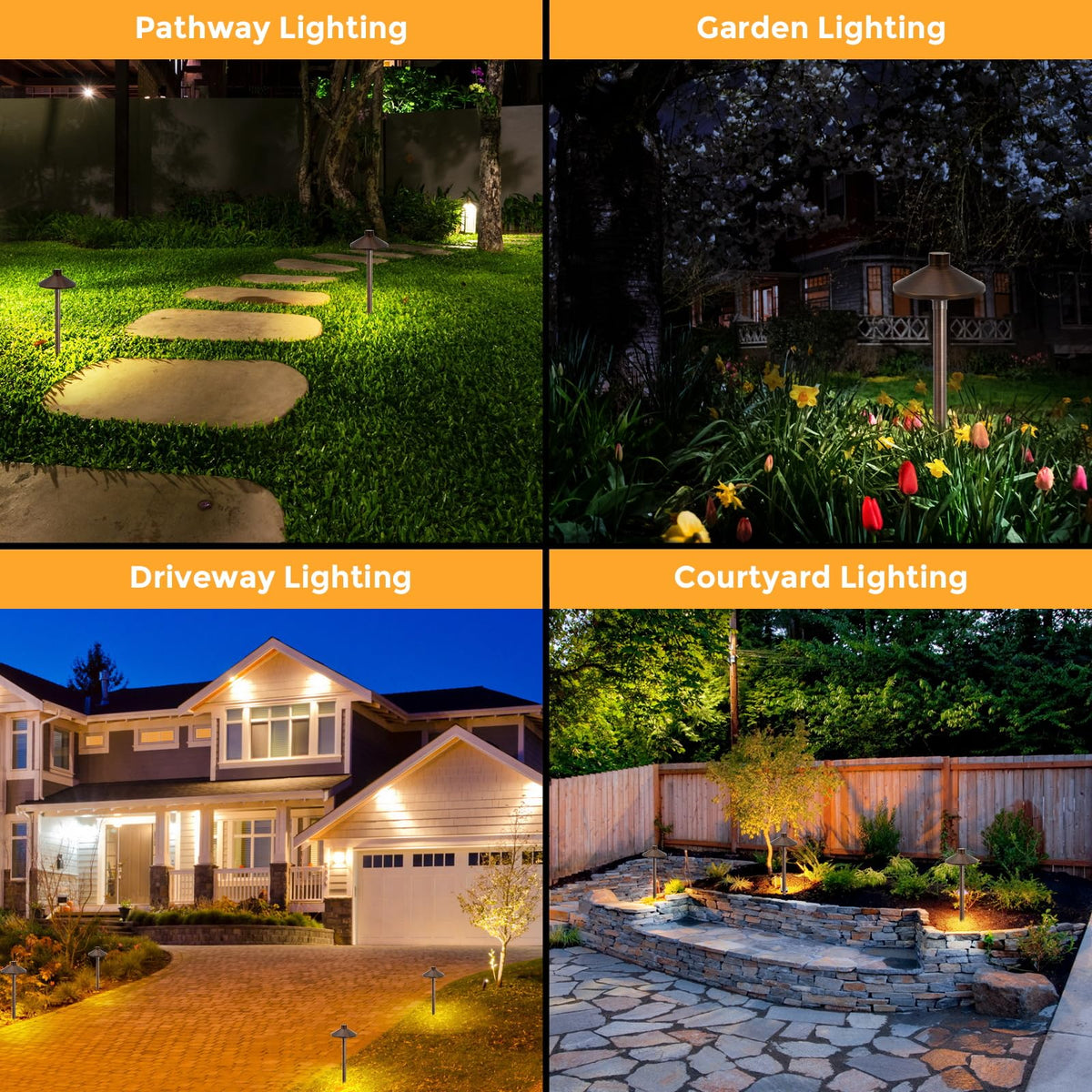 Gardencoin outdoor wired brass light with warranty support for long-term use.