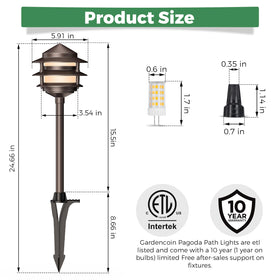 Gardencoin Pagoda replaceable G4 bulb closeup demonstrating easy maintenance