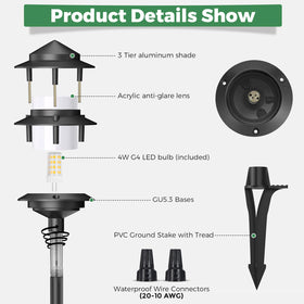 Gardencoin Pagoda replaceable G4 bulb, easy maintenance and bulb color customization.