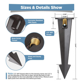 Gardencoin side wire way ground stake enables easy re-wiring during install