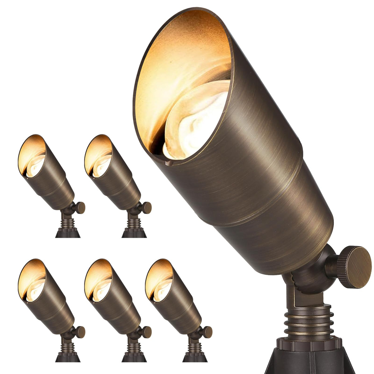 Gardencoin solid brass spotlight bronze angle view highlighting versatile outdoor lighting