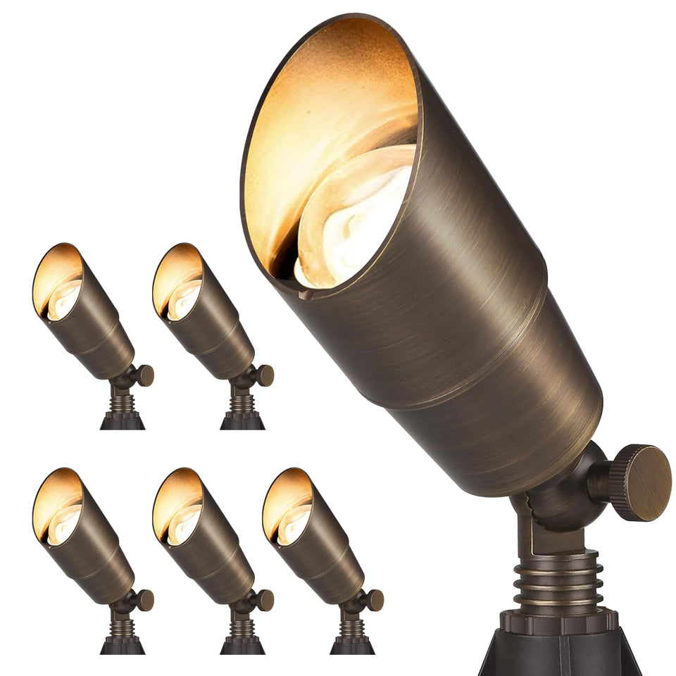 Gardencoin solid brass spotlight bronze angle view highlighting versatile outdoor lighting