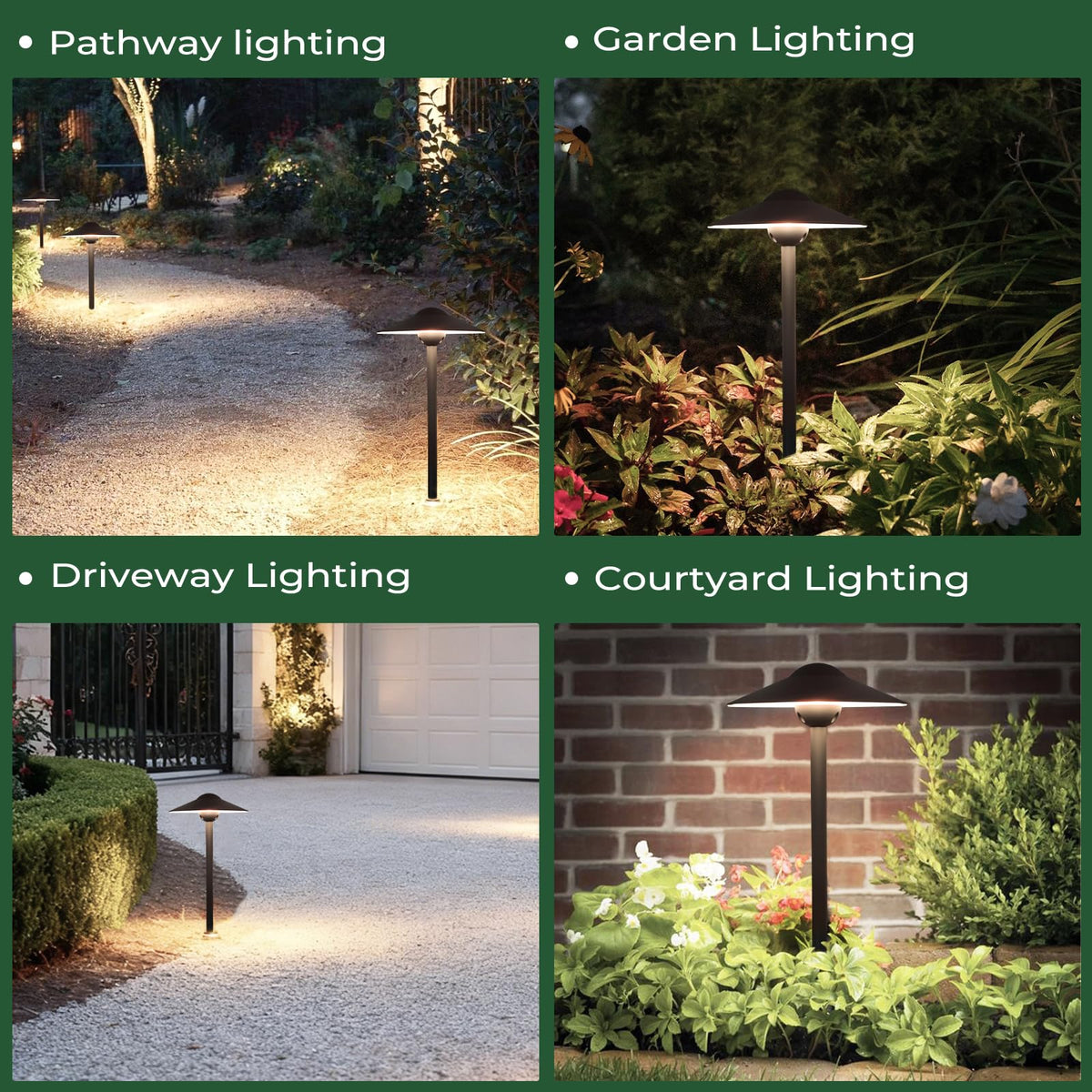 Gardencoin pathway light provides wider area lighting for scenery.