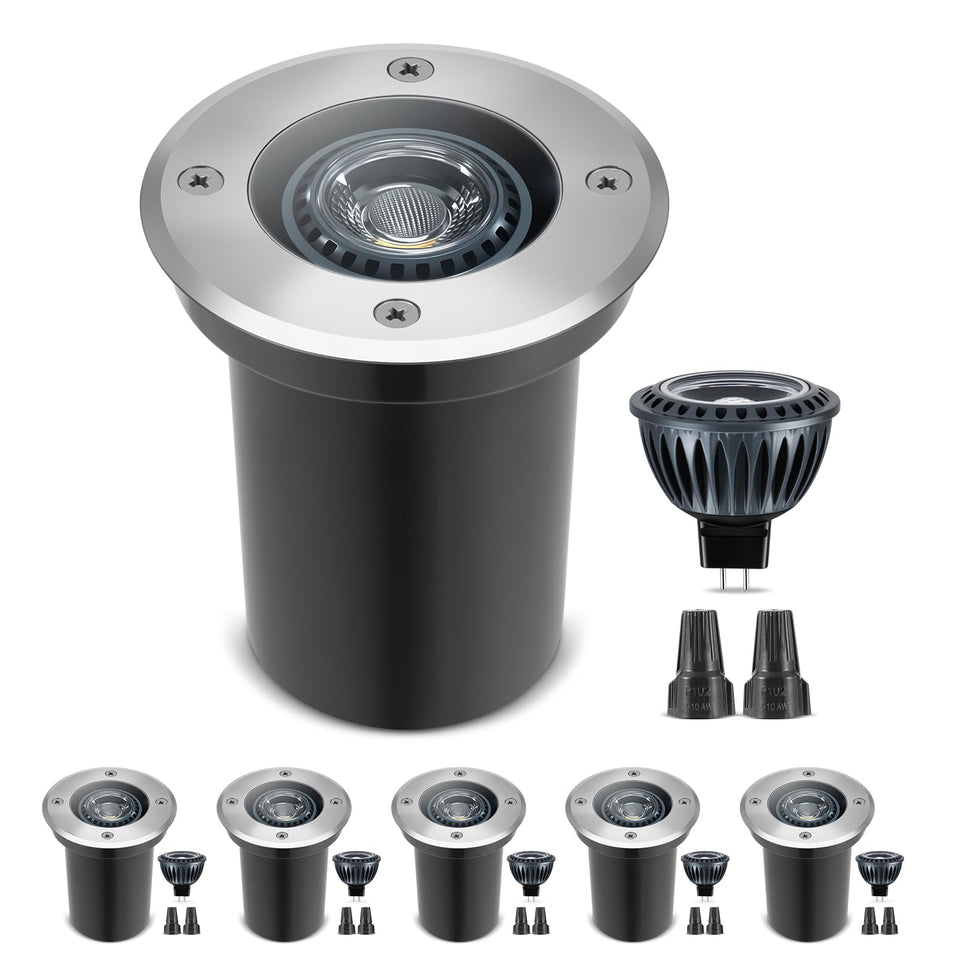 Gardencoin well light 12V in-ground setup brightens safe pathways