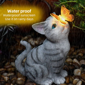 Gardenfans all-weather cat figure resists rain and sun for year-round display.