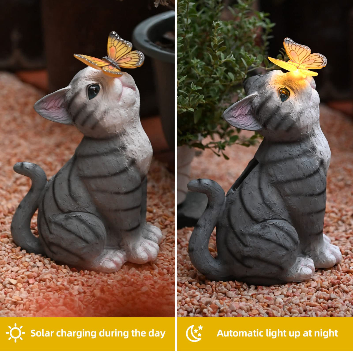 Gardenfans housewarming gift cat garden statue for animal lovers.