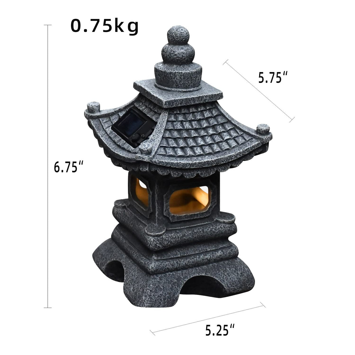 Gardenfans Solar Pagoda Lantern along pathway adding zen atmosphere