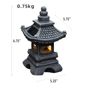 Gardenfans Solar Pagoda Lantern along pathway adding zen atmosphere