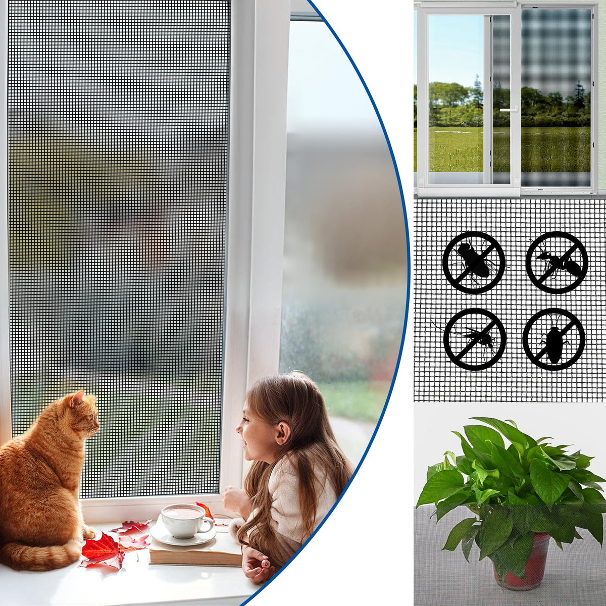 Gardenova pool screen mesh, moisture resistant and easy to trim.