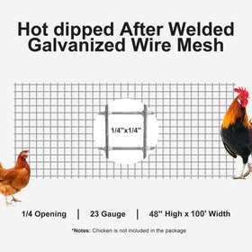 Garden Tailor galvanized welded mesh closeup shows durable rust resistance.