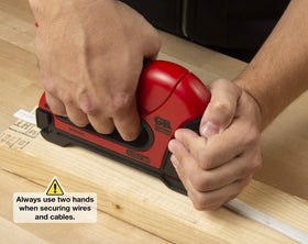 Gardner Bender MSG-501 staple guide ensures full staple insertion without cable insulation damage.
