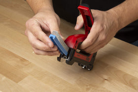 Red finish enhances visibility on busy job sites.