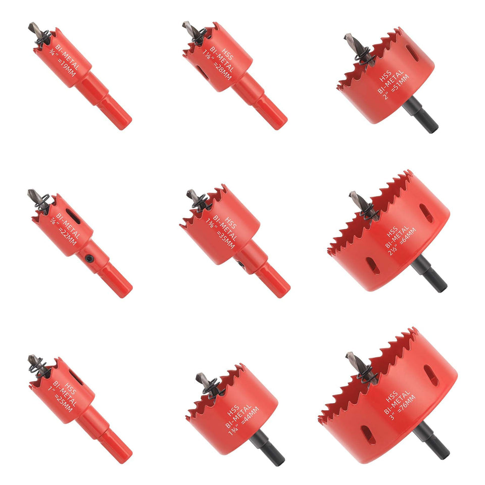GARHWAL Bi-Metal Hole Saw Kit overview with versatile 9-piece range for multiple materials.