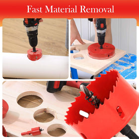 GARHWAL hole saw kit with arbor and pilot included for quick setup.
