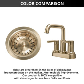 Garmaing Champagne Bronze kitchen drain with stopper demonstrates easy waste removal