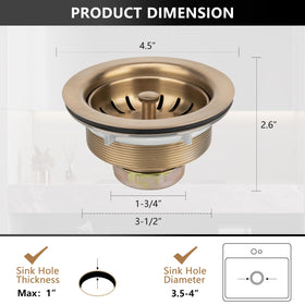 Garmaing Champagne Bronze adapter for one-and-a-half-inch pipe simplifies connection