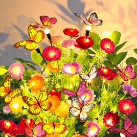 Garpar solar butterfly lights in a garden for ambient evening decor