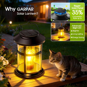 Garpar IP65 waterproof lantern withstands rain and snow for year-round use