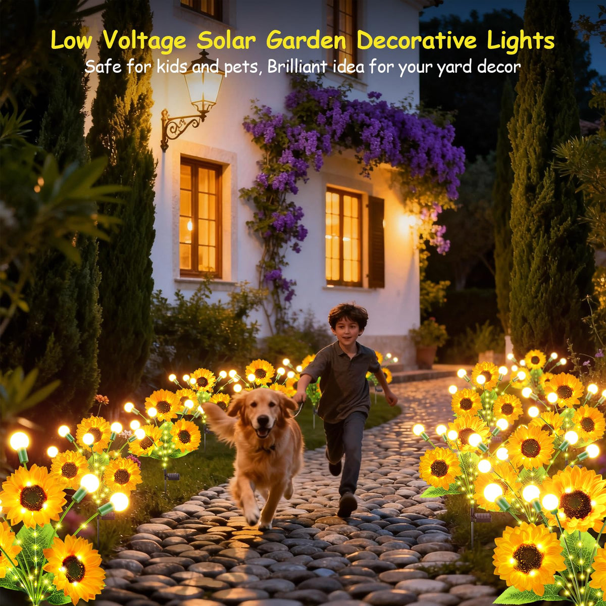 Garpar solar lights feature brighter LED beads for vivid nighttime scenes.