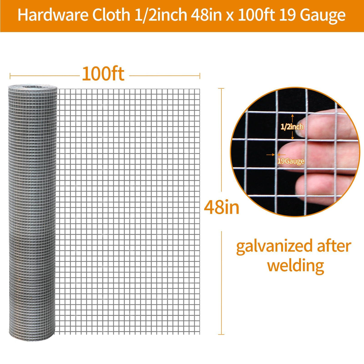 Close-up of Gartist hardware cloth square openings showing durability