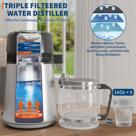GarveeHome Water Distiller one-button operation simplifies daily distillation.