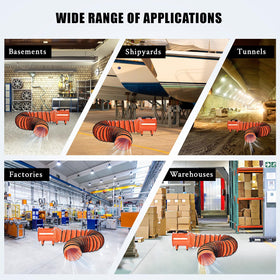 GarveeTech versatile airflow ideal for warehouses, workshops, and crawl spaces.