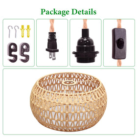 Garvot rattan shade pendant lighting along hallway for inviting entry