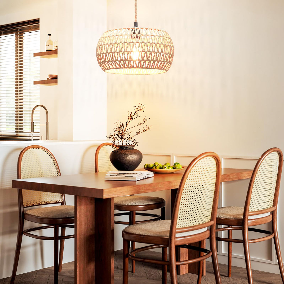 Garvot switch-accessible pendant light with 14.8 ft cord for easy placement