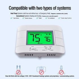 Garystat heat pump compatibility supports efficient climate control.