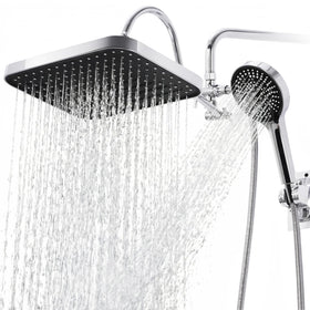 Gasecoet Waterfall 13-inch square rainfall head delivers full-body coverage for a spa-like shower