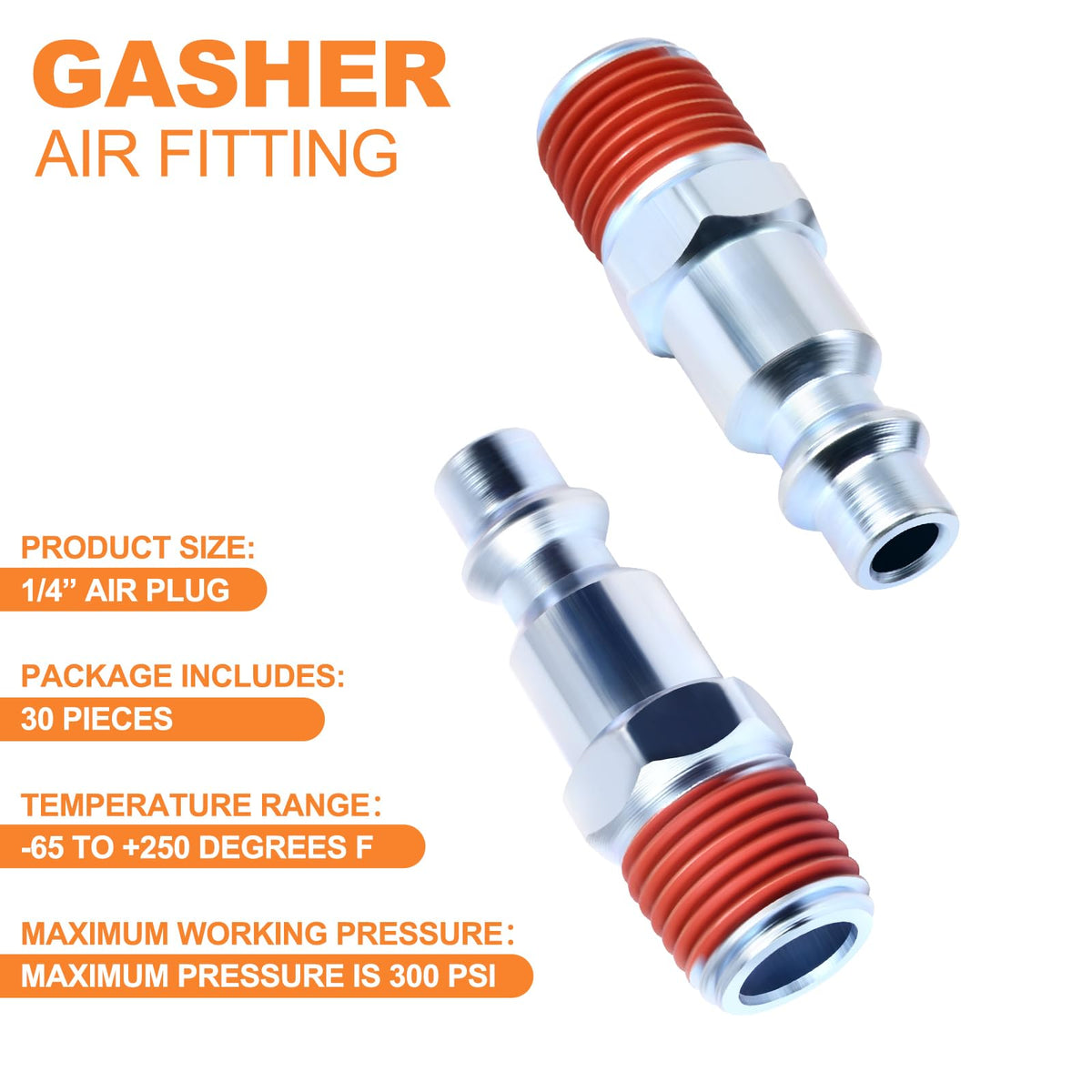 GASHER zinc-plated hardened steel construction offers corrosion resistance.