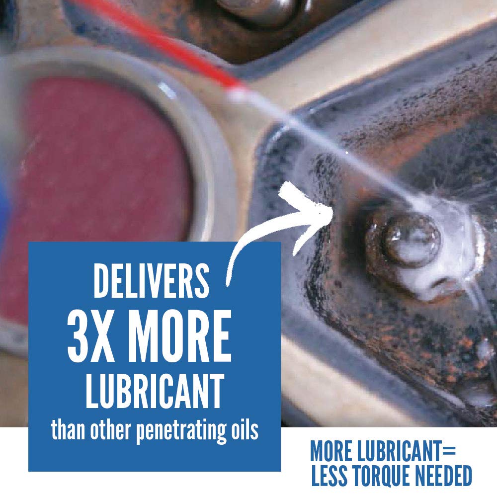 Gasoila Free All precision spray nozzle directs rust-eating formula with minimal overspray
