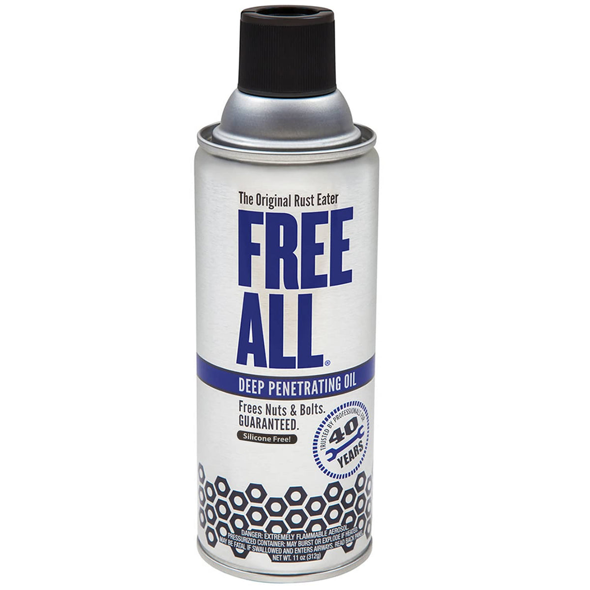Gasoila Free All rust eater bottle pour demonstrates targeted rust penetration for easier loosening