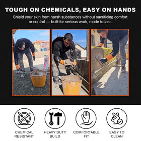 Gastody waterproof latex gloves; keeps hands dry during cleaning and painting tasks.
