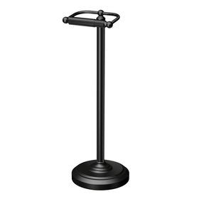 Gatco 1436MX toilet paper holder stand in matte black for modern bathrooms