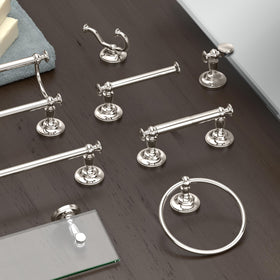 Gatco Tavern towel ring tile installation with concealed fasteners and clean lines