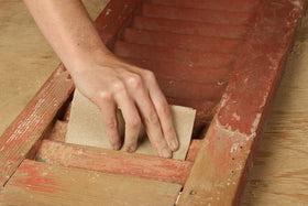 Gator 9x11 120 grit sheet tackles fiberglass sanding.