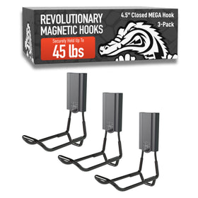 GATOR MAGNETICS Mega 4.5-in closed hooks on steel surfaces for secure tool storage.