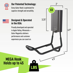 GATOR MAGNETICS Mega 45 lb hold power keeps heavy tools in place.