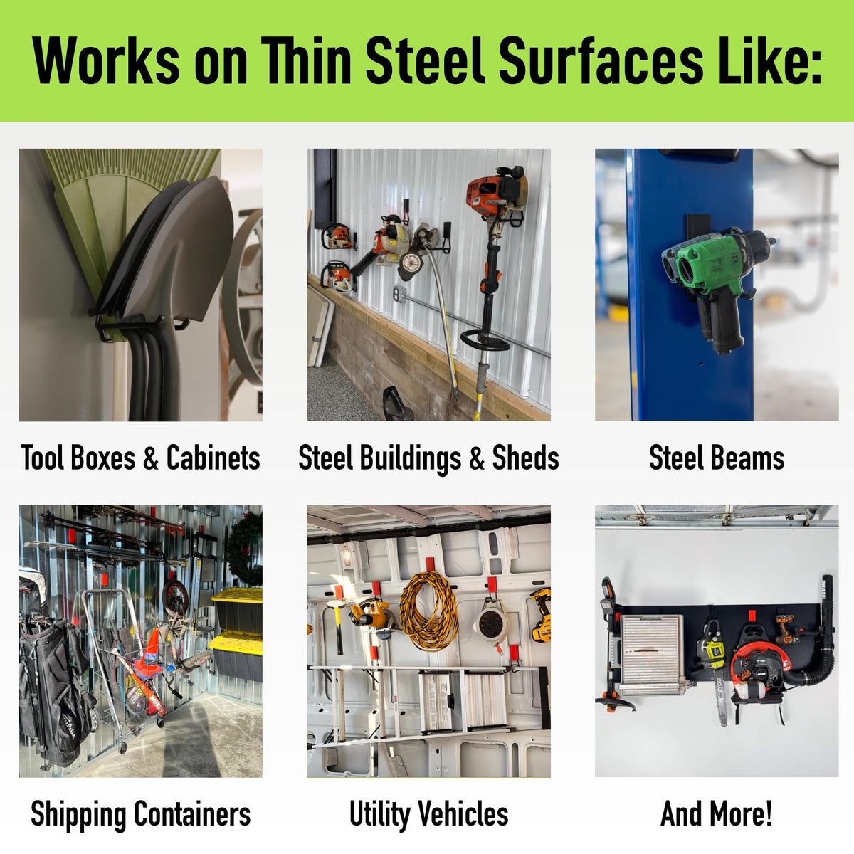 Mega 6 with non-slip grip securing heavy tools and cords