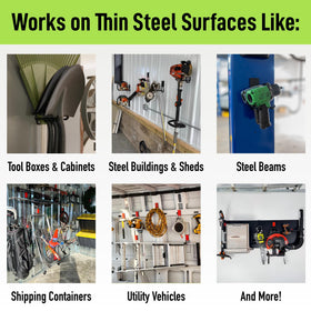 Mega 6 with non-slip grip securing heavy tools and cords