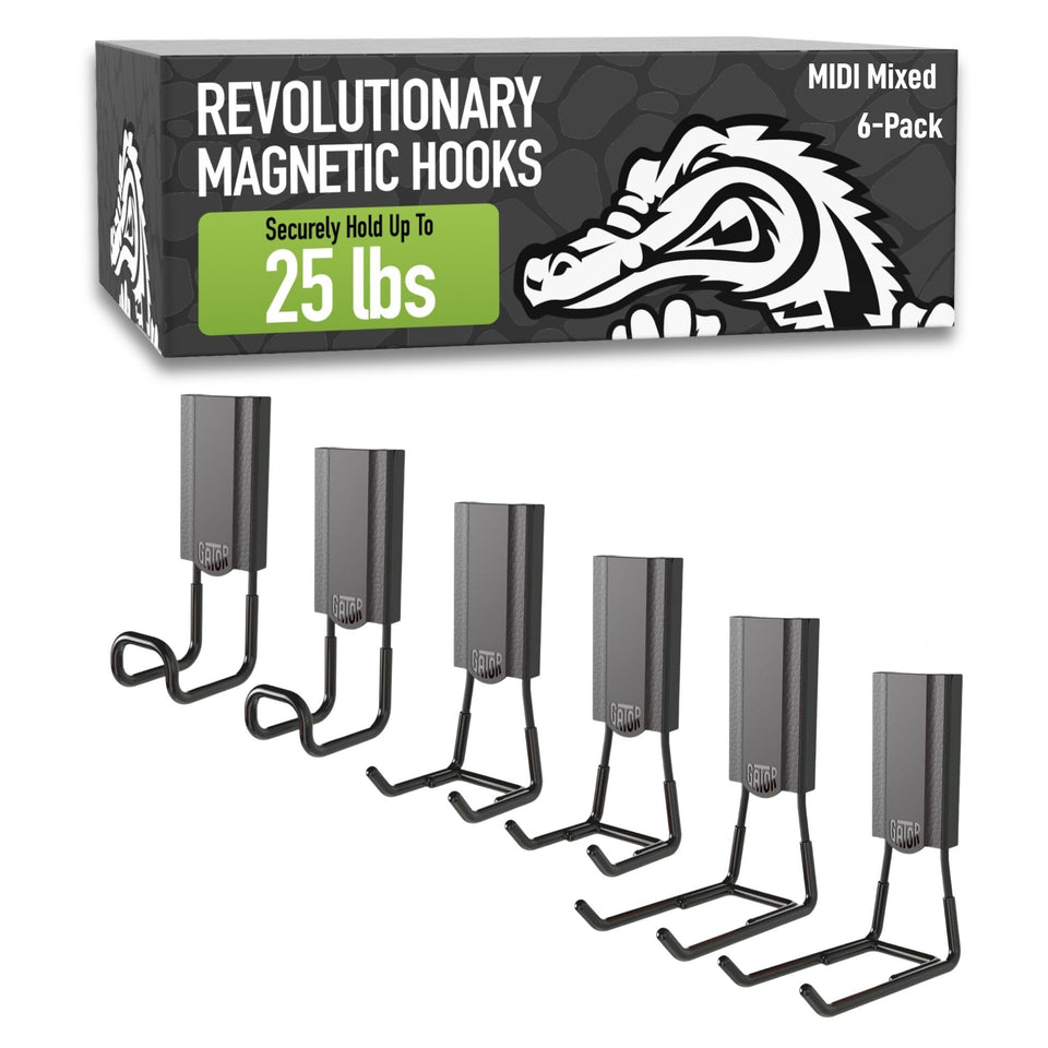 Gator Magnetics MIDI 2.5 open hooks grip heavy tools on steel surfaces