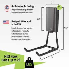 Gator Magnetics MIDI easy-release lever closeup enabling quick repositioning.